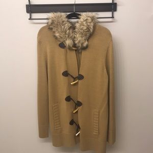 Michael Kors-Faux Fur Hooded Sweater